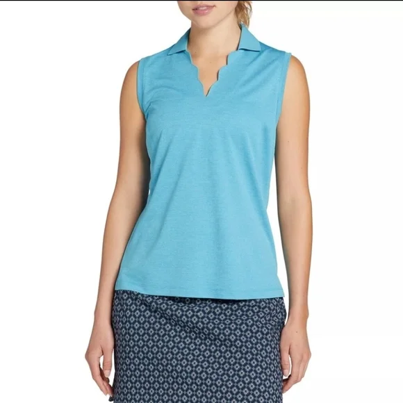 NWT Walter Hagen Women's Clubhouse Scallop Sleeveless Polo Size M - Picture 7 of 7